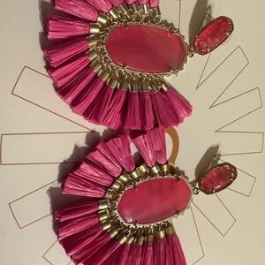 Kendra Scott Pink Agate Elegant Pink Tassel Earrings